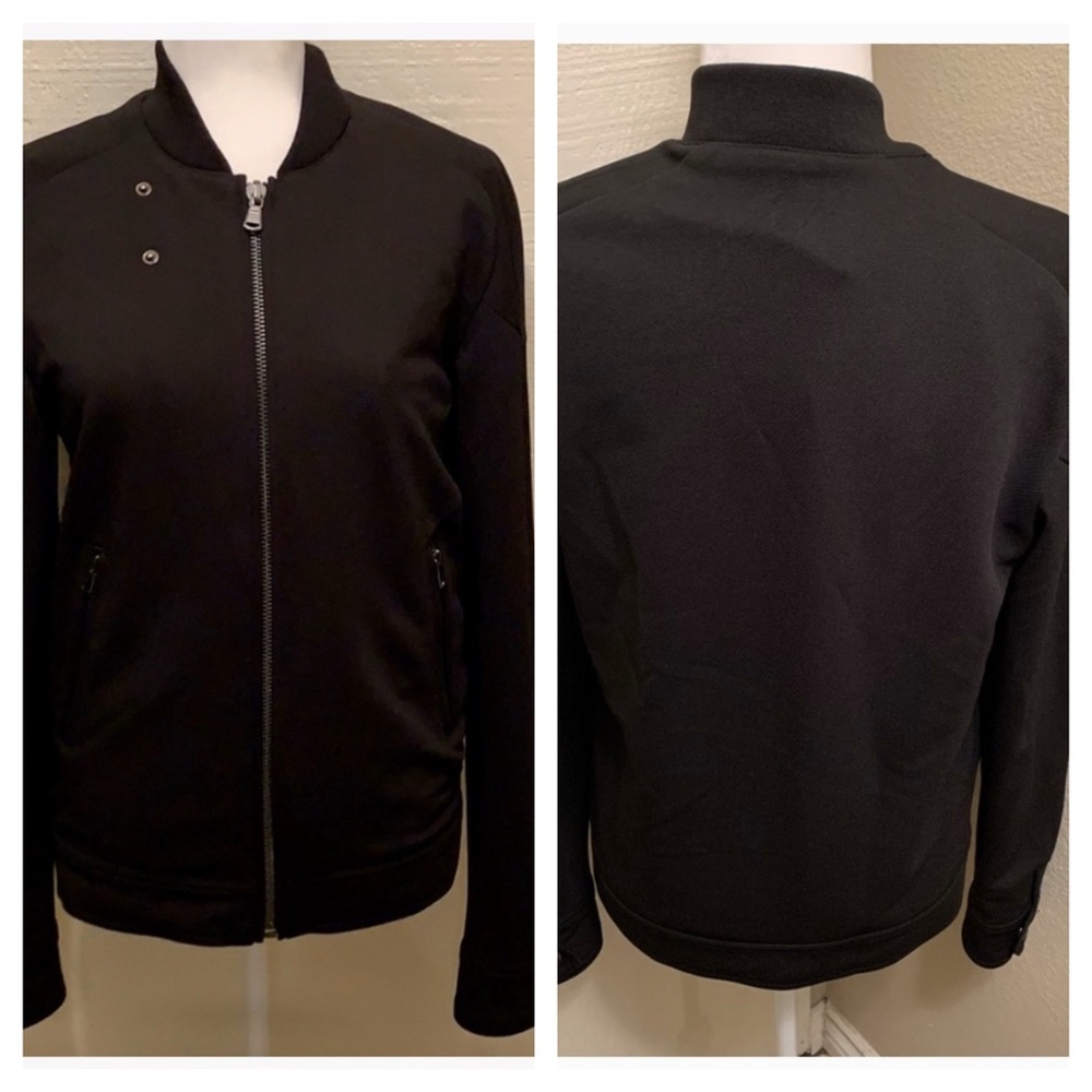 Zara Black Zip Up Bomber Jacket